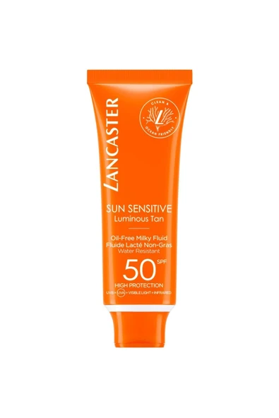 LANCASTER SUN SENSİTİVE OİL FREE MİLKY FLUİD SPF50 50ML-SKİN BRİGHTENİNG FACİAL SUN PROTECTİON PSSN1868
