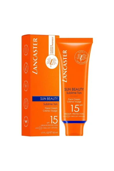 LANCASTER SUN BEAUTY SKİN BARRİER PROTECTOR FACE CREAM SPF15 50 ML PSSN4014 - Resim 2