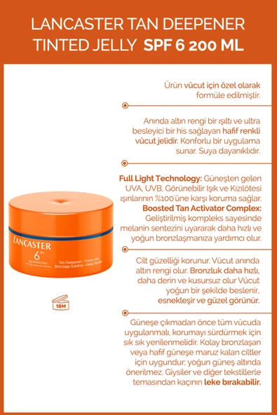 LANCASTER Tan Deepener Tinted Jelly Spf6 200 ml