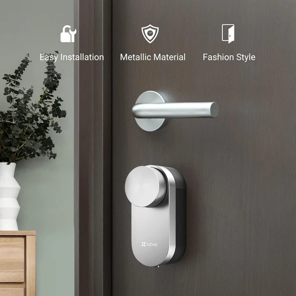 Ezviz DL01S/DL01CP Akıllı Kapı Kilidi, Anahtarsız Giriş, Otomatik Kilitleme, Kapı-Açık Alarmı, Dijital Anahtar Paylaşımı, Gizlilik Modu, Dayanıklı Metal Dizayn, DIY Kolay Montaj - 3