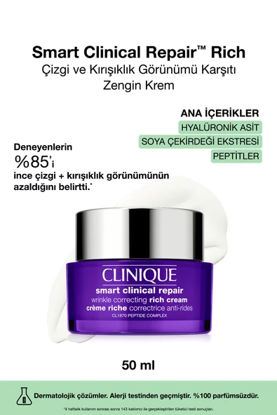 CLİNİQUE Smart Clinical Repair™ Rich - Çizgi ve Kırışıklık Görünümü Karşıtı Zengin Krem 50ml | Kuru Cilt Tipi ürün görseli 1