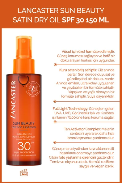 LANCASTER Sun Beauty Satin Dry Oil Spf30 150 ml