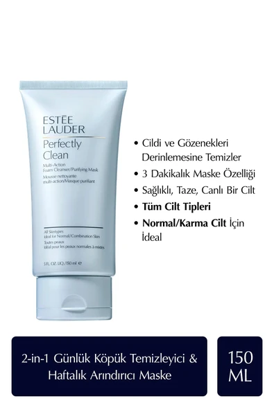ESTEE LAUDER Temizleyici Köpük & Arındırıcı Maske - Perfectly Clean Multi-Action Foam Cleanser 150 ml