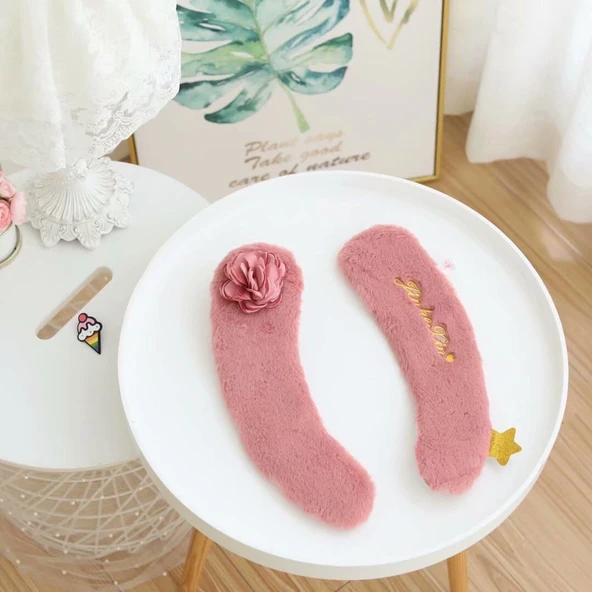 Romantik Gül Desenli Klozet Kapak Örtüsü - Mor - 9
