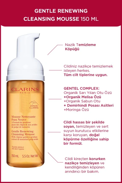 Clarins Mousse Nettoyante Gentle Renewin Temizleme Köpüğü 150 ml - 1