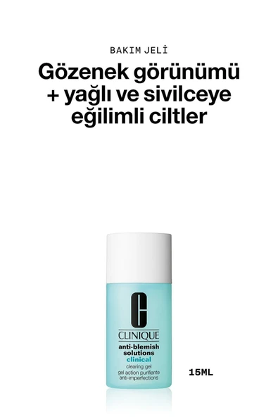 CLİNİQUE Anti-Blemish Solutions™ Clinical Siyah Nokta ve Sivilce Görünümünü Azaltan Bakım Jeli 15 ml