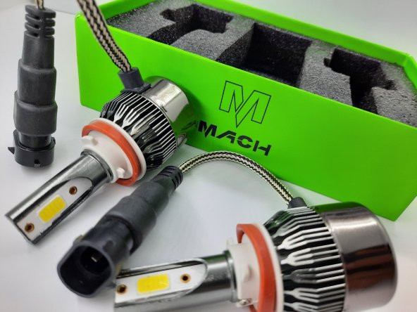 Mach Bam5 H11 Beyaz Led Xenon Far ve sis Ampül Zenon Led Şimşek Etkili - 4