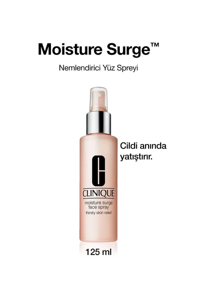 CLİNİQUE Moisture Surge™ Face Spray - Nemlendirici Yüz Spreyi 125 ml | Yağsız Formül, Aloe Suyu
