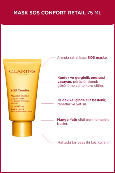 CLARİNS Sos Comfort - Besleyici Krem Maske 75 ml Tüp