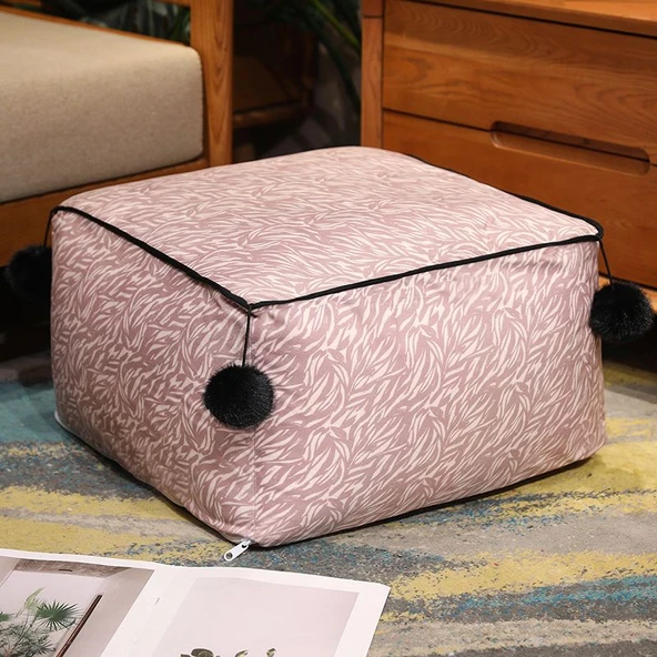 Tatami Minder - Mor Beyaz Kare - 35x35x27cm