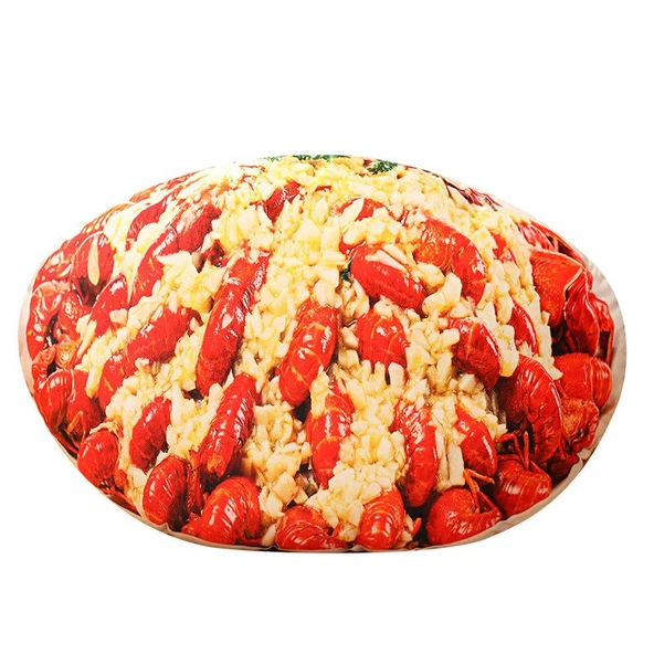 Gerçekçi Yemek Peluş Yastık - Kuru Tencere Karides - 45x30cm - 7
