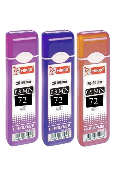 Kalem Ucu 72 li 0.9 mm 2B 3 Paket Çoklu Versatil Kalem Uç Mekanik Uçlu Otomatik Kurşun Mikro Kalem Ucu 60 mm Yumuşak