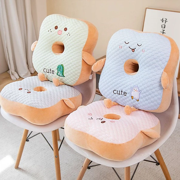 Tost Tasarımlı Peluş Koltuk Minderi - Penguen - 35x38cm - 10