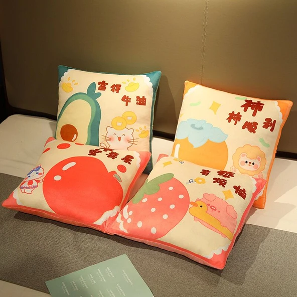 Meyve Desenli Dekoratif Yastık - Fude Niuyou (Kare) 40x40cm - Resim 10