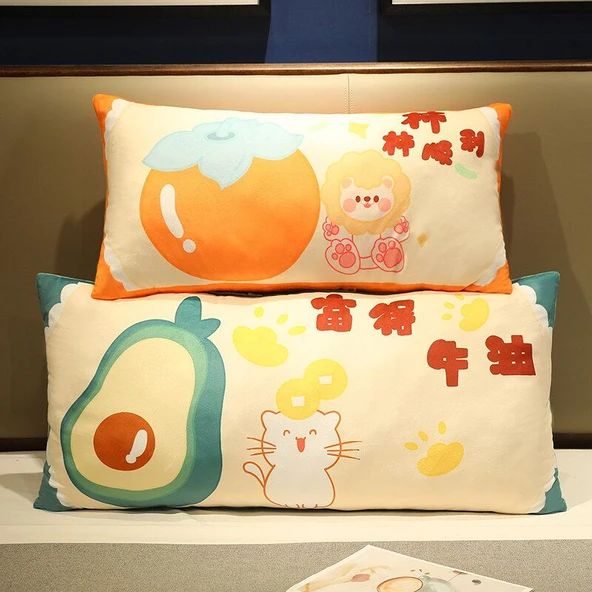 Meyve Desenli Dekoratif Yastık - Fude Niuyou (Kare) 40x40cm - Resim 7