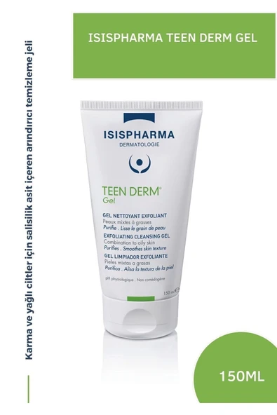 Isis Pharma Teen Derm Gel 150ml Akne Ve Siyah Nokta Eğilimi Gösteren Ciltler Için Temizleme Jeli