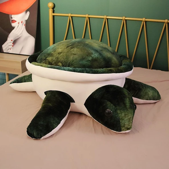 Kaplumbağa Yastık Peluş Minder - Kahverengi 45cm - 6