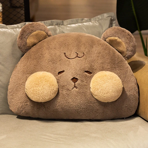 Sevimli Hayvan Peluş Başucu Yastığı - Sakar Ayı 45cm (İç Dolgusuz) - 5