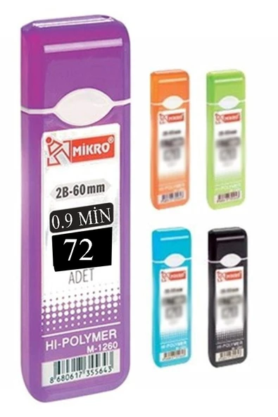 Kalem Ucu 72 li 0.9 mm 2B 3 Paket Çoklu Versatil Kalem Uç Mekanik Uçlu Otomatik Kurşun Mikro Kalem Ucu 60 mm Yumuşak - 4