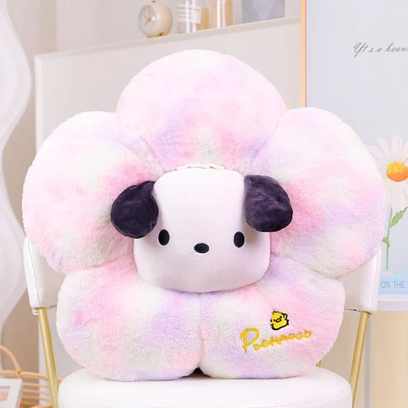 Renkli Çizgi Film Peluş Yastık - Paşa Köpek Renkli Mavi - 35cm - 10