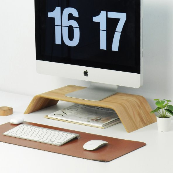Dayanıklı Ağaç Monitör Ayağı ve Yükseltici Bilgisayar Standı - 10