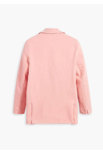 pembe  pamuk blazer ceket kadın - 5