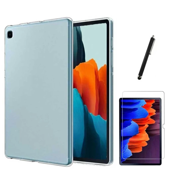 Samsung Galaxy Tab A8 SM X200 X205 Uyumlu Şeffaf Kılıf Cam Kalem Set ürün görseli 1