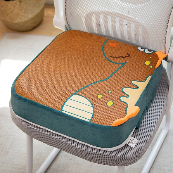 Modern Peluş Kare Kahverengi Dinozor Minder - 40x40x10cm