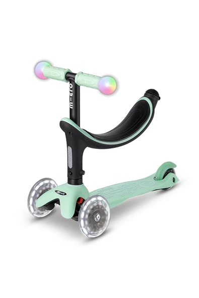 Micro Mini2Grow Deluxe Magic 3 Tekerlekli Scooter LED Mint  Mint 1-6 Yaş - 3