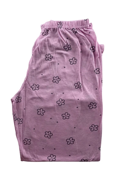 Kadın Çicek Desenli Kısa Kollu Önden Düğmeli Pijama Takım - 5362 - MRİA MD - 4