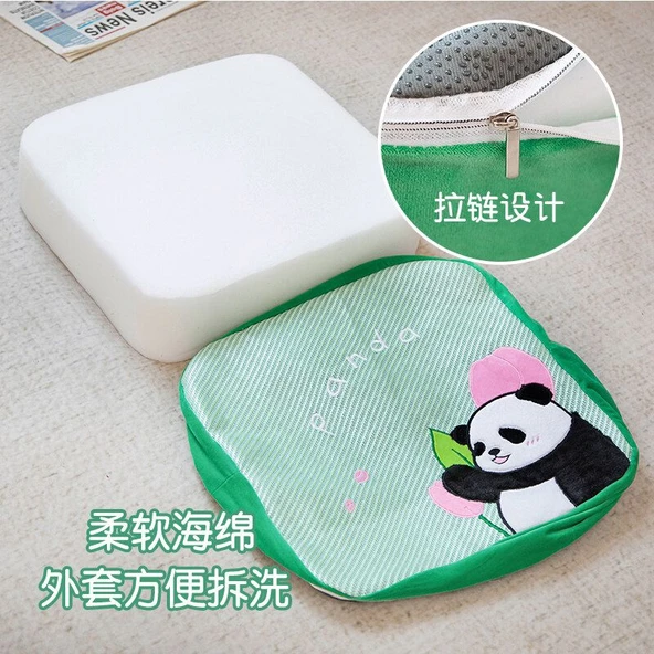 Modern Peluş Kare Kahverengi Panda Minder - 40x40x10cm - 12