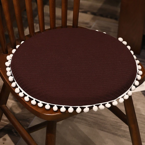Yuvarlak Hafızalı Köpük Oturma Minderi - Koyu Kahve - 39cm