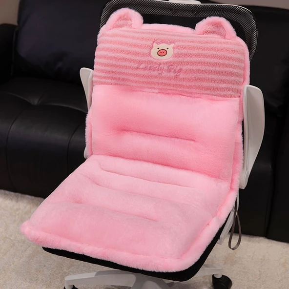 Ay Velvet Bağlantılı Minder - Pembe Domuz 85x45cm