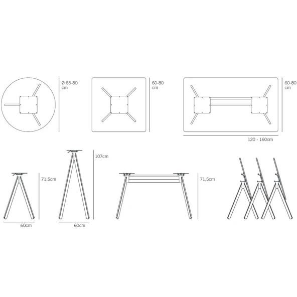 Katlanır Masa Ayağı 11.703.110F 110cm - Resim 3