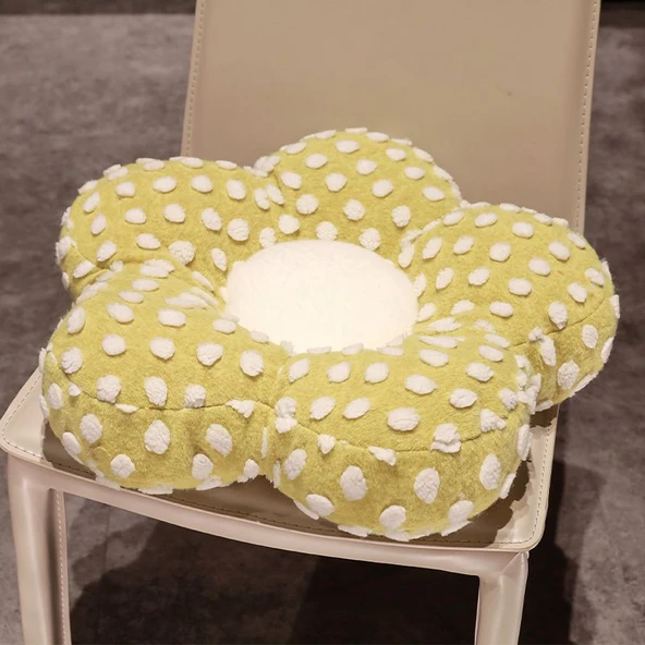 Kuzu Yünü Popcorn Minder - Yeşil 50x50x15cm - 12