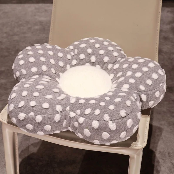 Kuzu Yünü Popcorn Minder - Gri 50x50x15cm