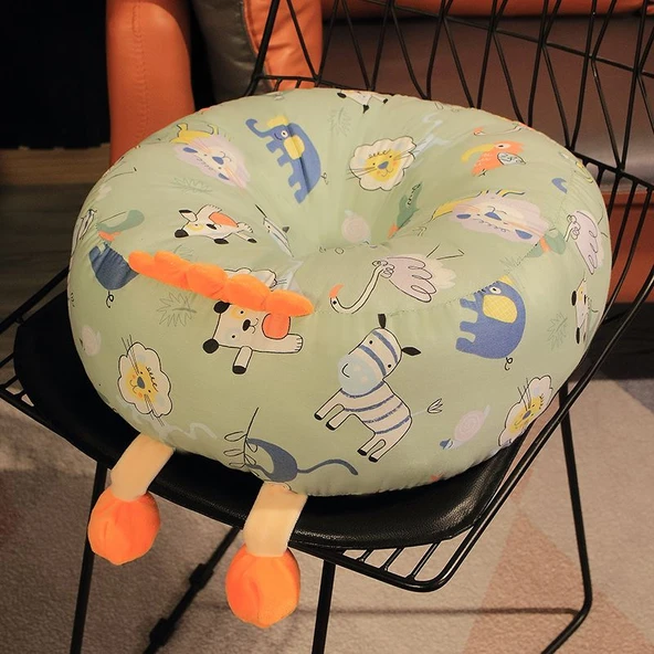 Baskılı Puf Minder Koltuk Peluş Oyuncak - Büyük Kulak Tavşan 38x38cm - 8
