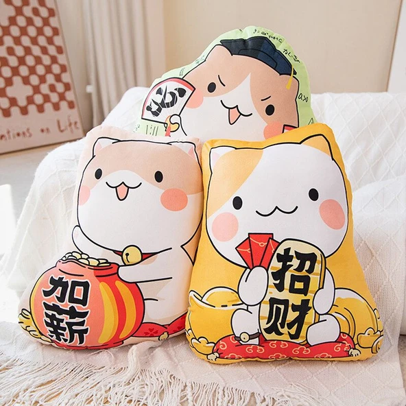 Şanslı Kedi Yaratıcı Yastık Peluş Oyuncak Bebek - Gui Zu 45cm - Resim 5