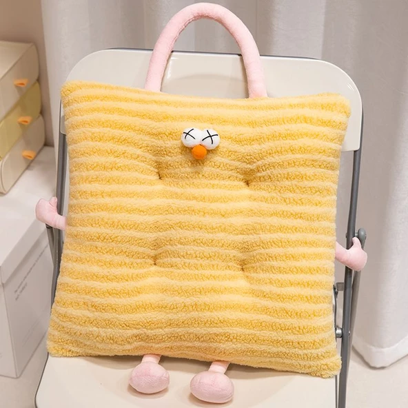 Yuvarlak Pembe Kuzu Yünü Minder - 38cm - 6