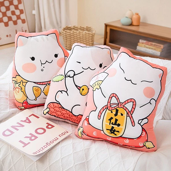 Şanslı Kedi Yaratıcı Yastık Peluş Oyuncak Bebek - Gui Zu 45cm - Resim 8