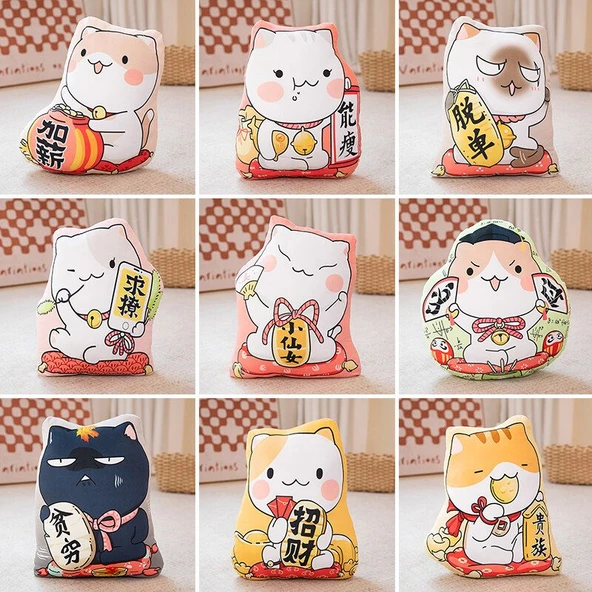 Şanslı Kedi Yaratıcı Yastık Peluş Oyuncak Bebek - Gui Zu 45cm - Resim 4