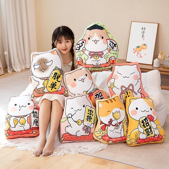 Şanslı Kedi Yaratıcı Yastık Peluş Oyuncak Bebek - Gui Zu 45cm - Resim 10