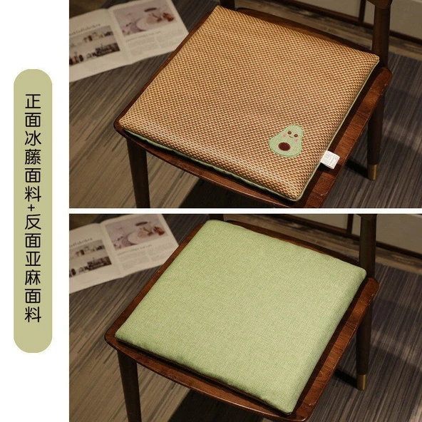 Buz Rattan Keten Hafızalı Köpük Koltuk Minderi - Mavi Kuğu - 40x40x5cm - 8
