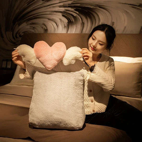 Üçgen Peluş Yastık - Mavi Roket - 45x20x42cm - Resim 10