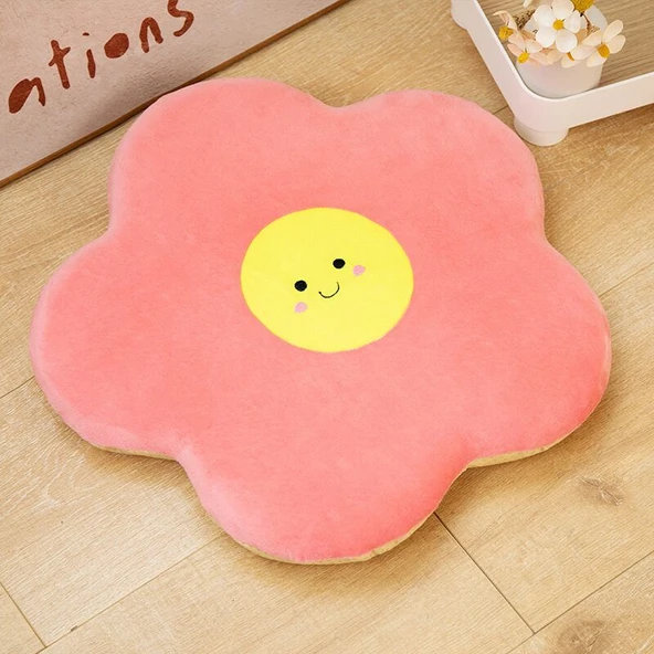 Hafızalı Sünger Çiçek Minder - Gri Çiçek - 45cm - 7