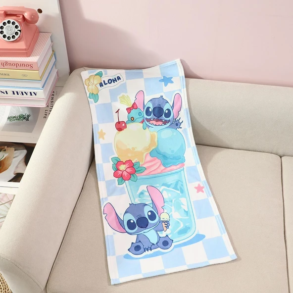 Çizgi Film Flanel Havlu - Stitch - 75x35cm