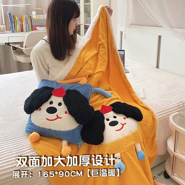 2'si 1 Arada Klima Battaniyesi - Blueberry Cinnamoroll - 38*38/100*160cm - 8