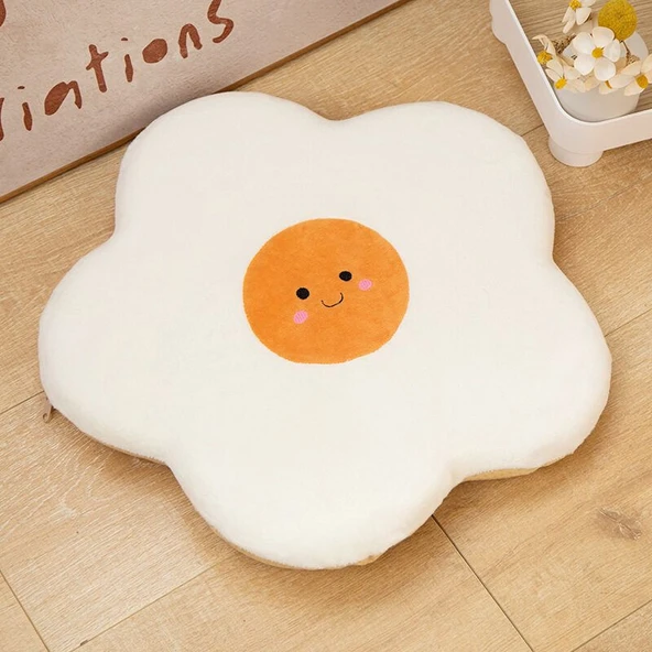 Hafızalı Sünger Çiçek Minder - Gri Çiçek - 45cm - 5
