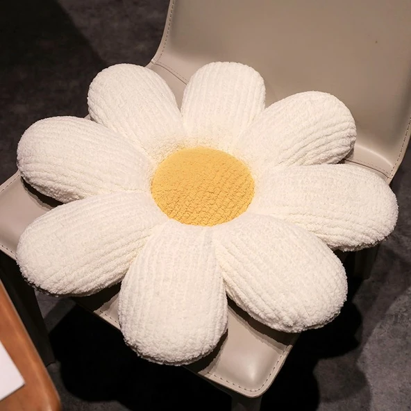 Kadife Yaprak Minder - Sarı - 60cm - 10