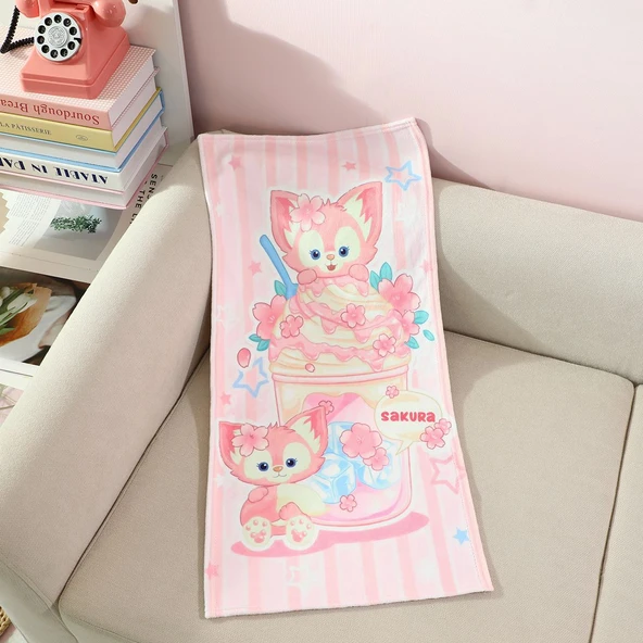 Çizgi Film Flanel Havlu - Stitch - 75x35cm - 5